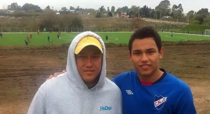 Limberg Gutiérrez y su hijo en Los Céspedes