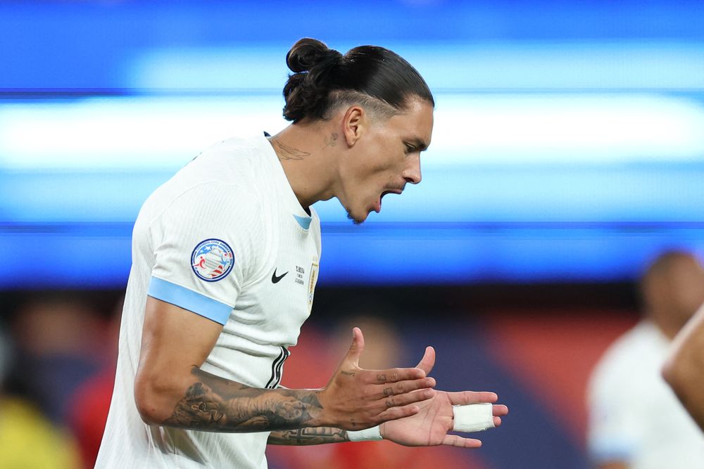 Darwin Núñez con la selección de Uruguay en la Copa América 2024