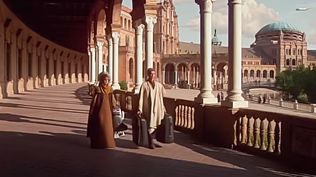 Escena de Star Wars en la Plaza de España, en Sevilla. 