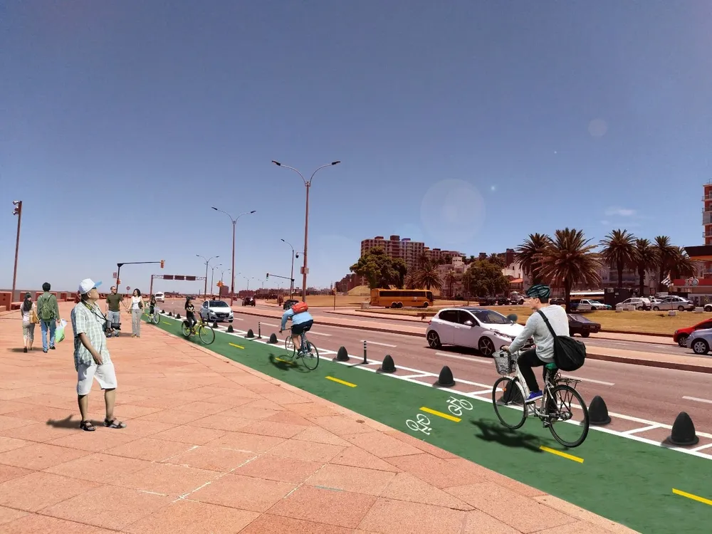 Ciclovía en la Rambla