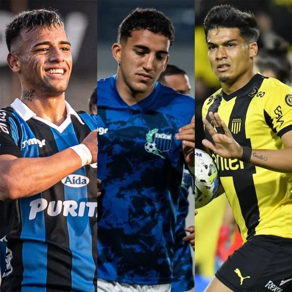 Luciano Rodríguez, Federico Pereira y Matías Arezo buscan el premio como mejor jugador del Campeonato Uruguayo 2023 en la encuesta Fútbolx100