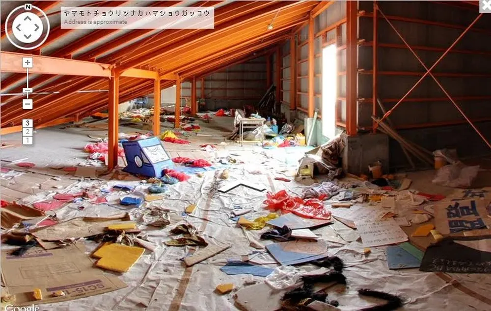 Escuela Municipal de Yamamoto devastada por el tsunami