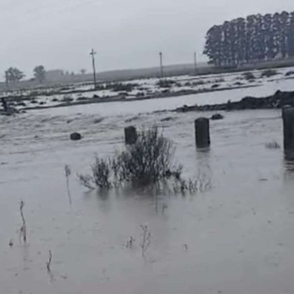 Cerro Largo y una imagen habitual desde mediados de agosto de este año: muchos campos. caminos y puentes bajo agua.