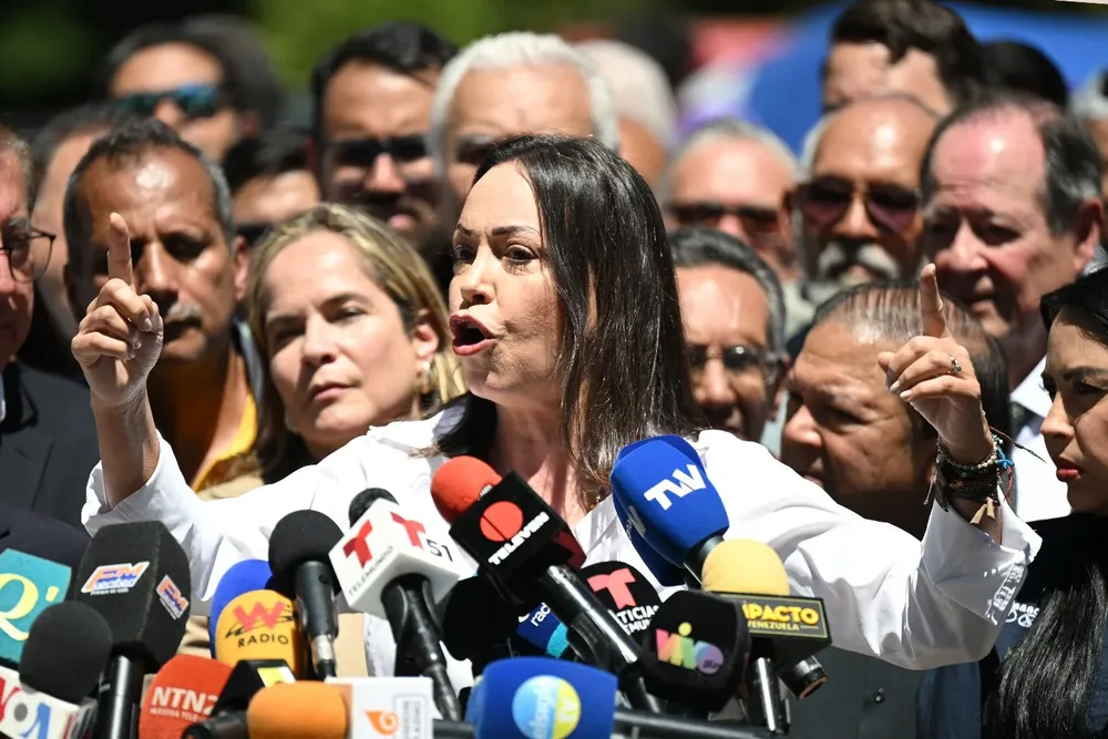 María Corina Machado, la opositora a Maduro, que no podrá inscribir su candidatura a presidenta.