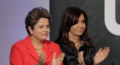 Argentina- Las presidentas de Argentina, Cristina Fernandez de Kirchner y de Brasil, Dilma Rousseff