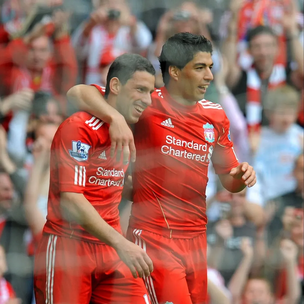 Suárez y Maxi Rodriguez en Liverpool