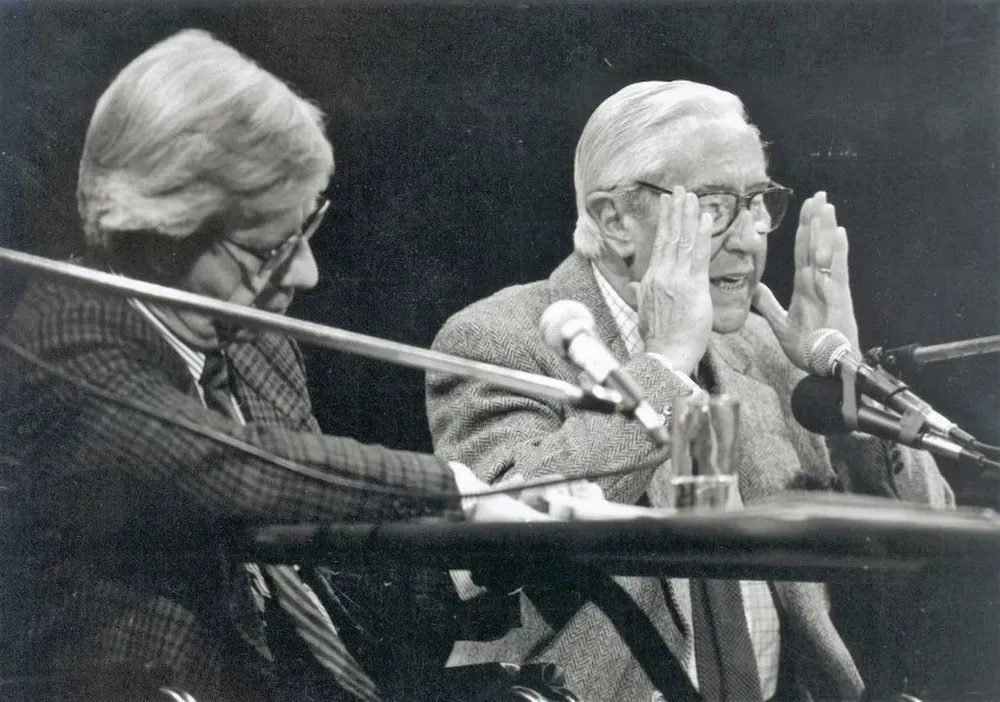 Danilo Astori y Ramón Díaz en un debate en la década de 1990.