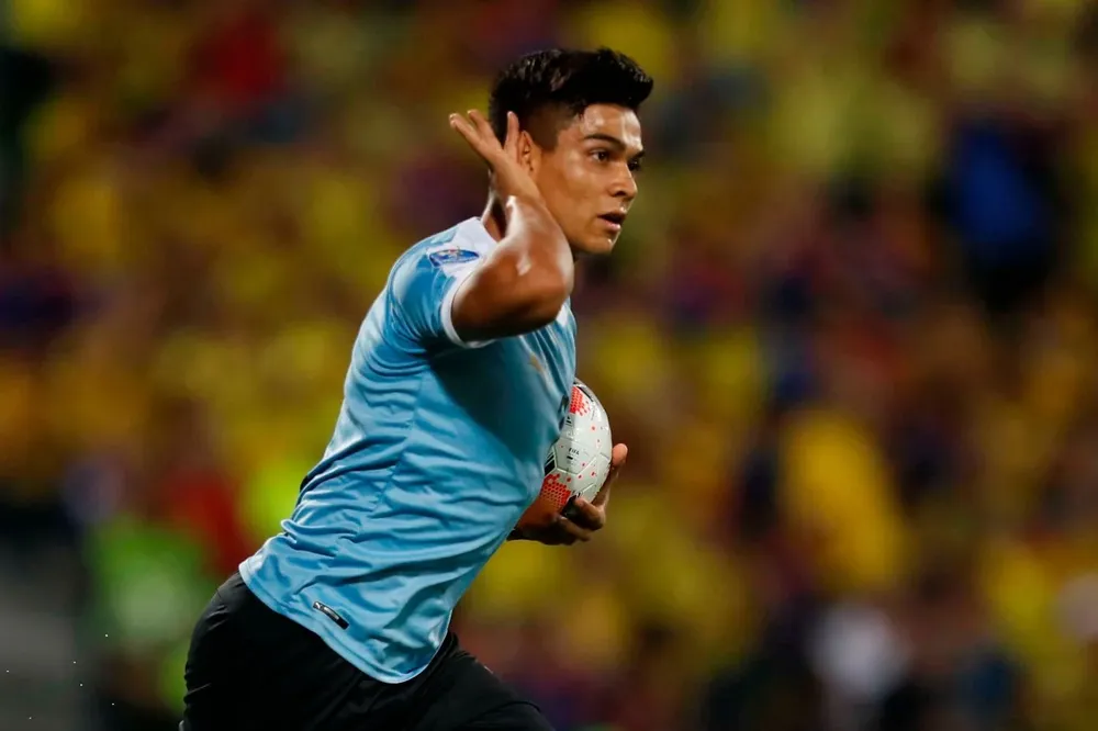 Matías Arezo cuando defendió a la celeste en el Preolímpico de Colombia en febrero del año pasado