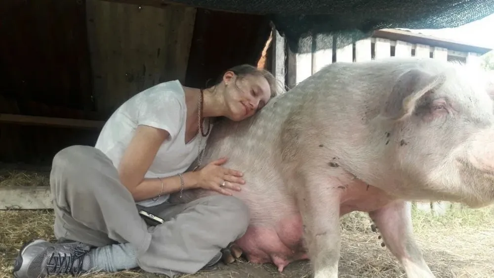 María Cecilia Elhordoy muestra una faceta en la produción porcina, que es el carácter de explotación familiar.
