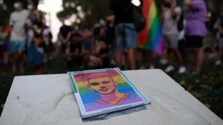 Una foto de Samuel Luiz durante una protesta contra los crímenes homofóbicos