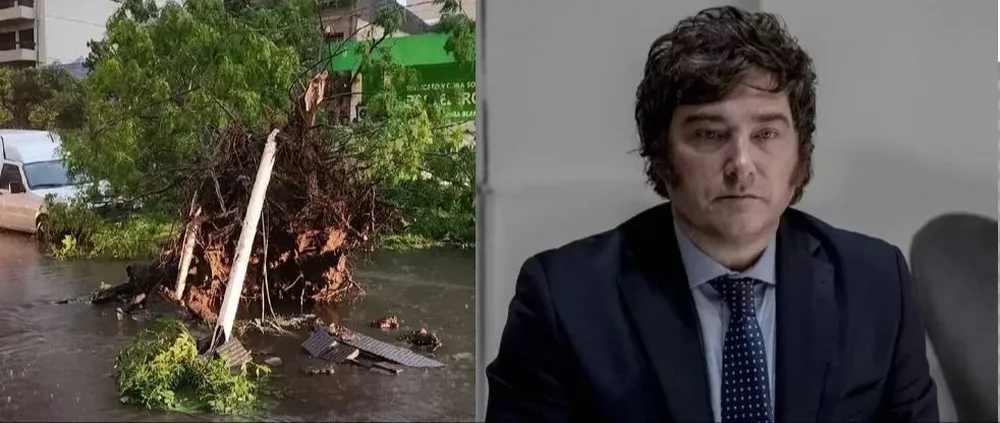 Javier Milei se solidarizó con las víctimas del fuerte temporal de Bahía Blanca