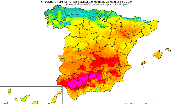 En puntos del valle del Guadalquivir la temperatura superarán el domingo los 35 grados.