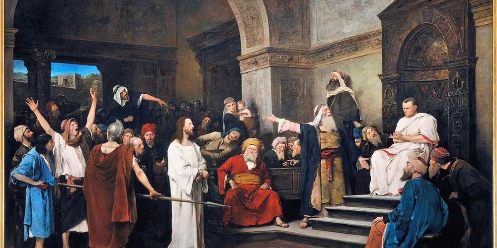 Christ in front of Pilate, oil on canvas by Mihály Munkácsy, 1881.jpg