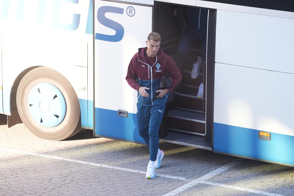 Cristiano Ronaldo en la previa del partido ante Dinamarca