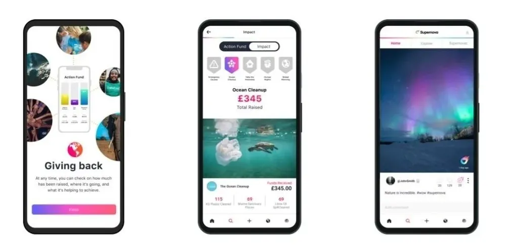 Capturas de pantalla de la aplicación Go Supernova