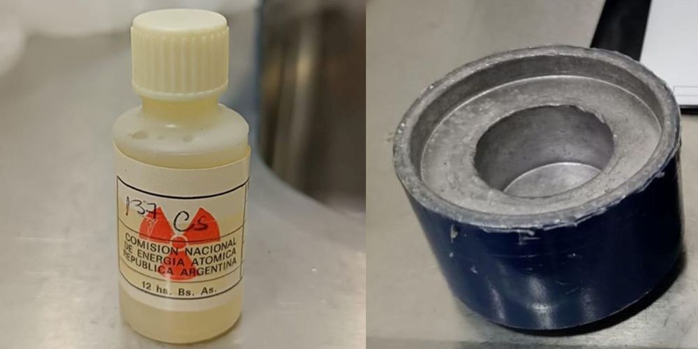 Cápsula con material radiactivo