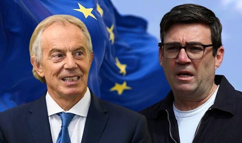 Tony Blair plantea a Andy Burnham un plan de diez años para el regreso del Reino Unido a la UE