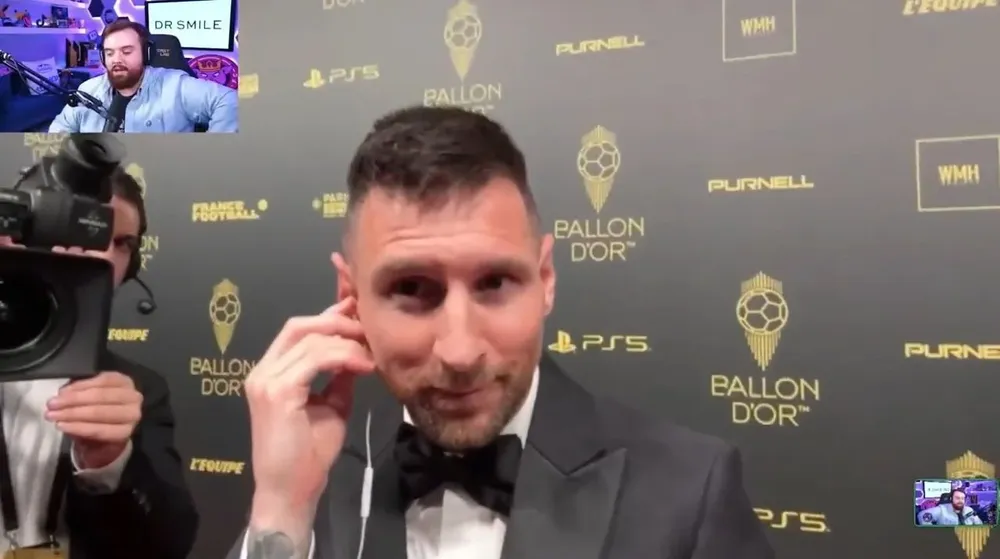 Lionel Messi durante la entrevista con Llanos