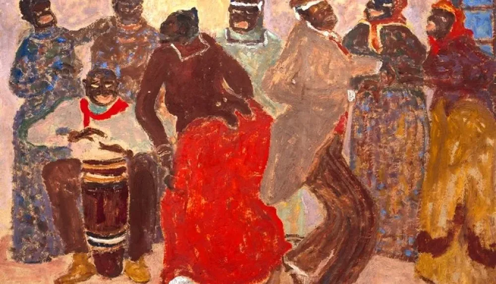 Candombe, un óleo sobre cartón de Pedro Figari