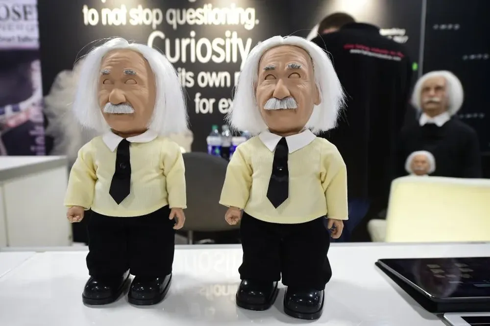 El robot de Albert Einstein de Hanson Robotics en exposición en la CES 2017
