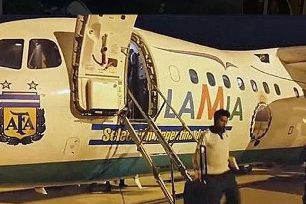 El avión de LaMia cuando trasladó a Argentina