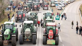 Agricultores españoles durante una protesta