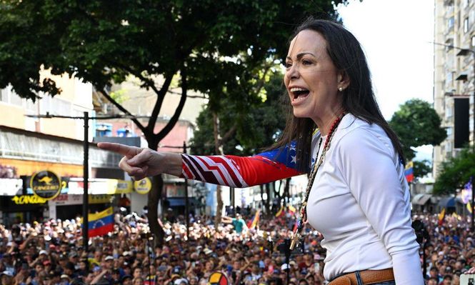 María Corina Machado dirigió el movimiento opositor venezolano en las elecciones de julio de 2024 en Venezuela.