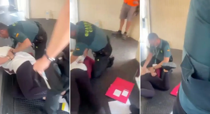 Momentos de maltrato a niños judíos en el aeropuerto de Valencia.