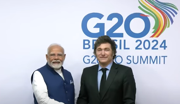 Milei y Modi mantienen una reunión significativa en el G20: la apuesta argentina como proveedor energético de un país en ascenso