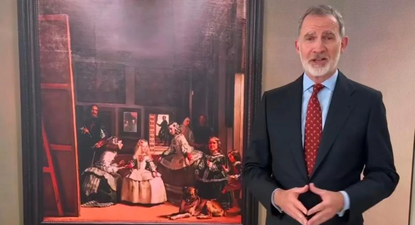 El Rey Felipe VI, en su explicación del cuadro, Las Meninas.
