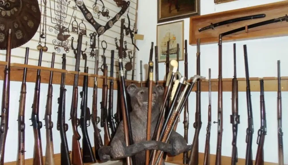 Algunas de las armas que subastará el rematador Sebastián Zorrilla de San Martín