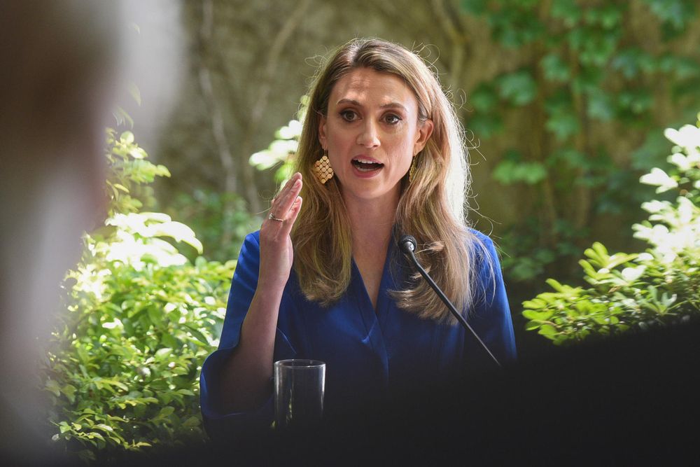 La presidenta y fundadora del programa Argo, Katherine Valkeniers, durante el lanzamiento del programa