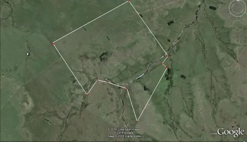Plano del predio que abarca las 304 hectáreas en Artigas