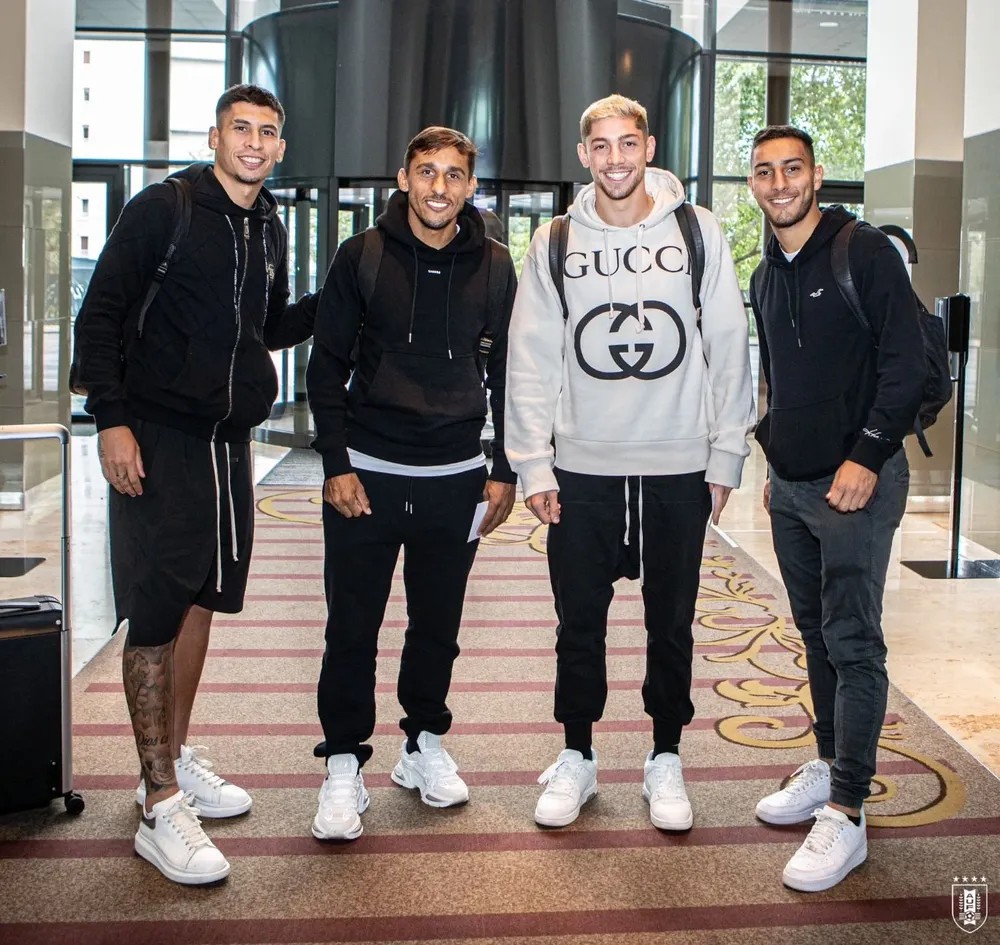 Mathías Olivera, Damián Suárez, Federico Valverde y Sebastián Cáceres