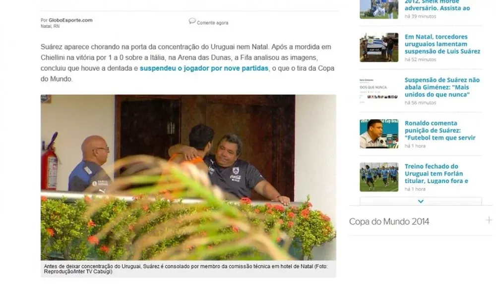 La portada de globomsotrando la despdida de Suarez