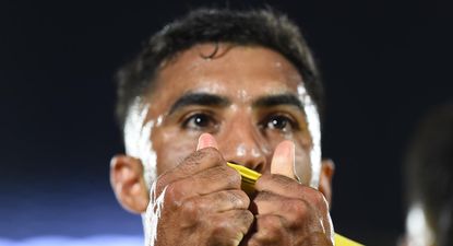 Maximiliano Olivera, capitán de Peñarol, celebra su gol&nbsp;