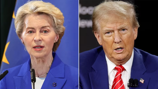 Úrsula von der Leyen y Donald Trump