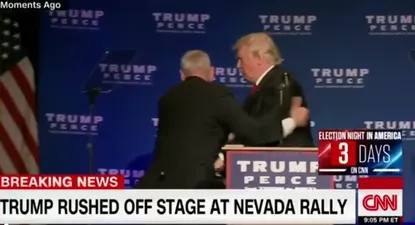 trump fue evacuado del escenario en pleno discurso politico en nevada