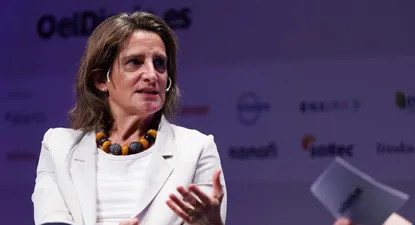 Teresa Ribera, ministra de Transición ecológica, va al Congreso.