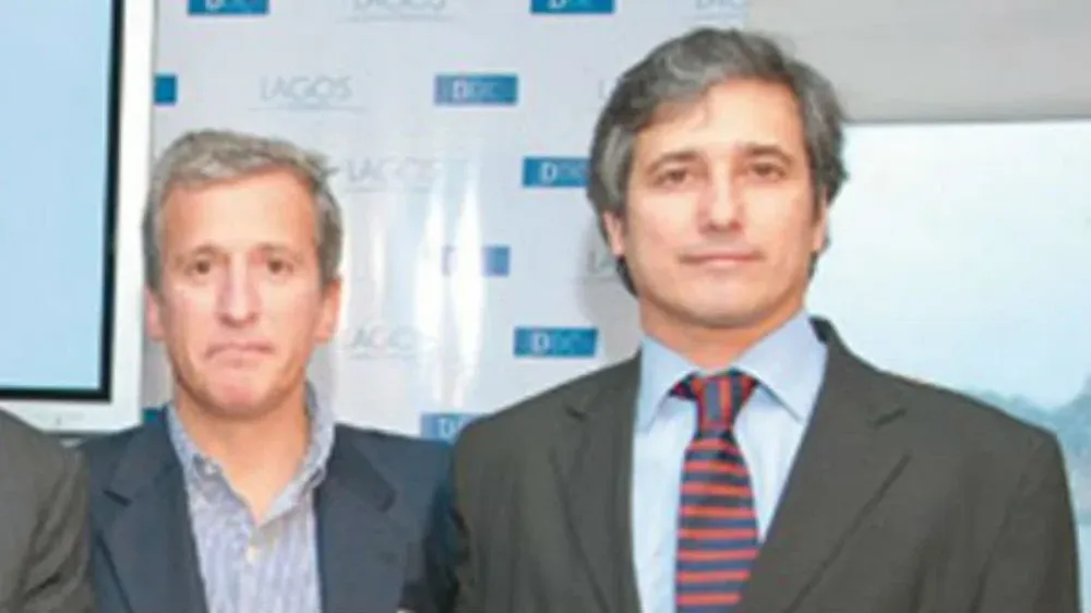 Damiani junto a Marcelo Ramos, el titular de Helvetic, en sociales de la revista Paula