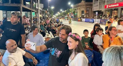 Luis Lacalle Pou el lunes durante el Carnaval de Artigas