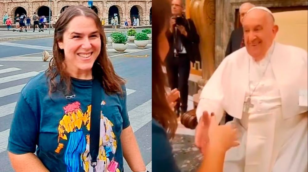 Malena Guinzburg y el Papa Francisco