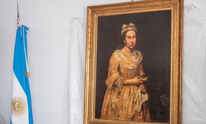 El cuadro del artista italiano Giuseppe Ghislandi tras ser recuperado en Argentina.