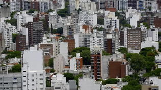 Vista aérea de la ciudad de Montevideo.