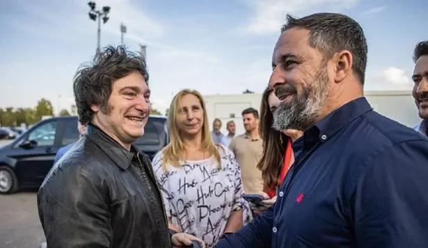 avier Milei con Santiago Abascal en Madrid