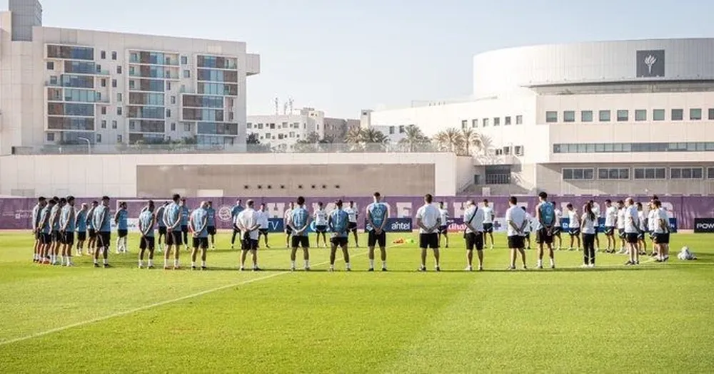 Minuto de silencio de la selección uruguaya