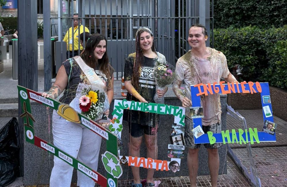 María Belén Quintas, Martina Cabillón y Bruno Marín en su 