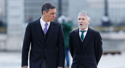 Pedro Sánchez, presidente del Gobierno español y el ministro del Interior, Fernando Grande-Marlaska.