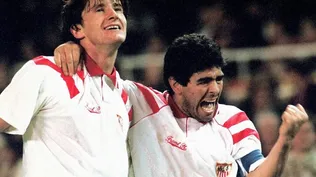 Suker y Maradona en el Sevilla