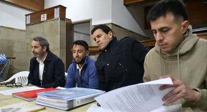 La directiva de la Mutual: Pérez, Scotti y Duarte